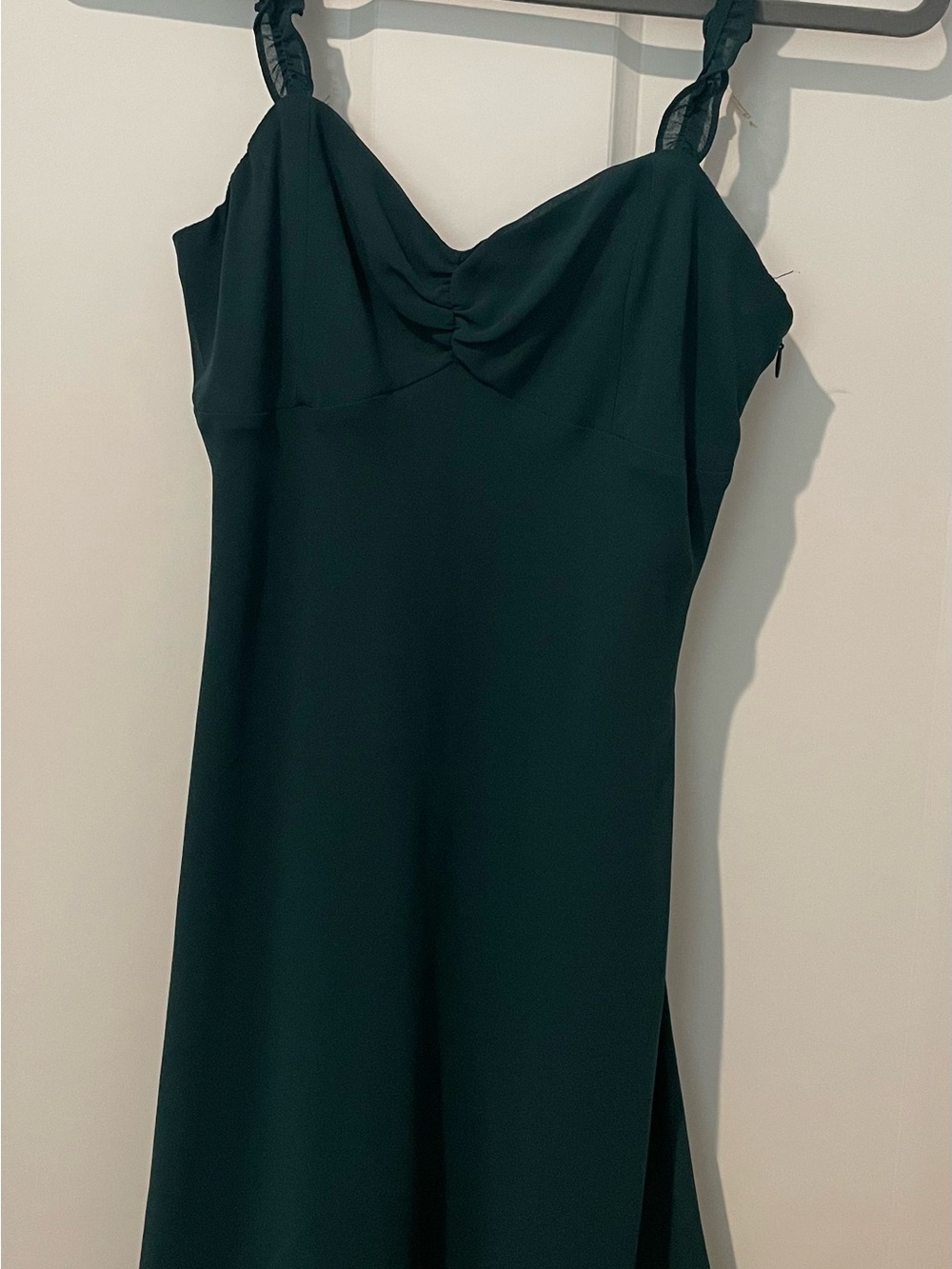Elegant Forest Green Slip Dress with Twisted Straps